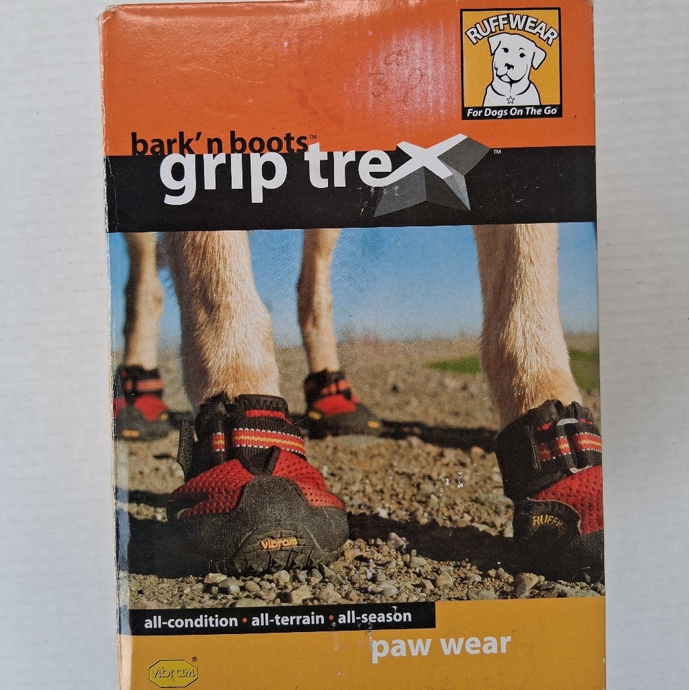 Ruffwear Bark'n Boots Grip Trex Dog Vibram Boots Size XX-Large. Set of 4 Boots
